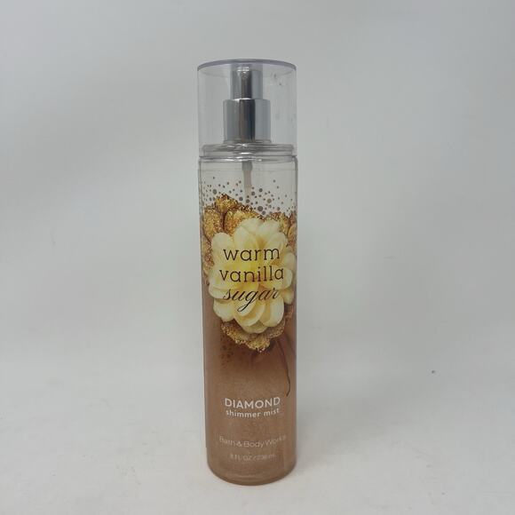 PARTIAL Bath & Body Works Diamond Shimmer Fragrance Mist Warm Vanilla Sugar 8 oz - Picture 1 of 2